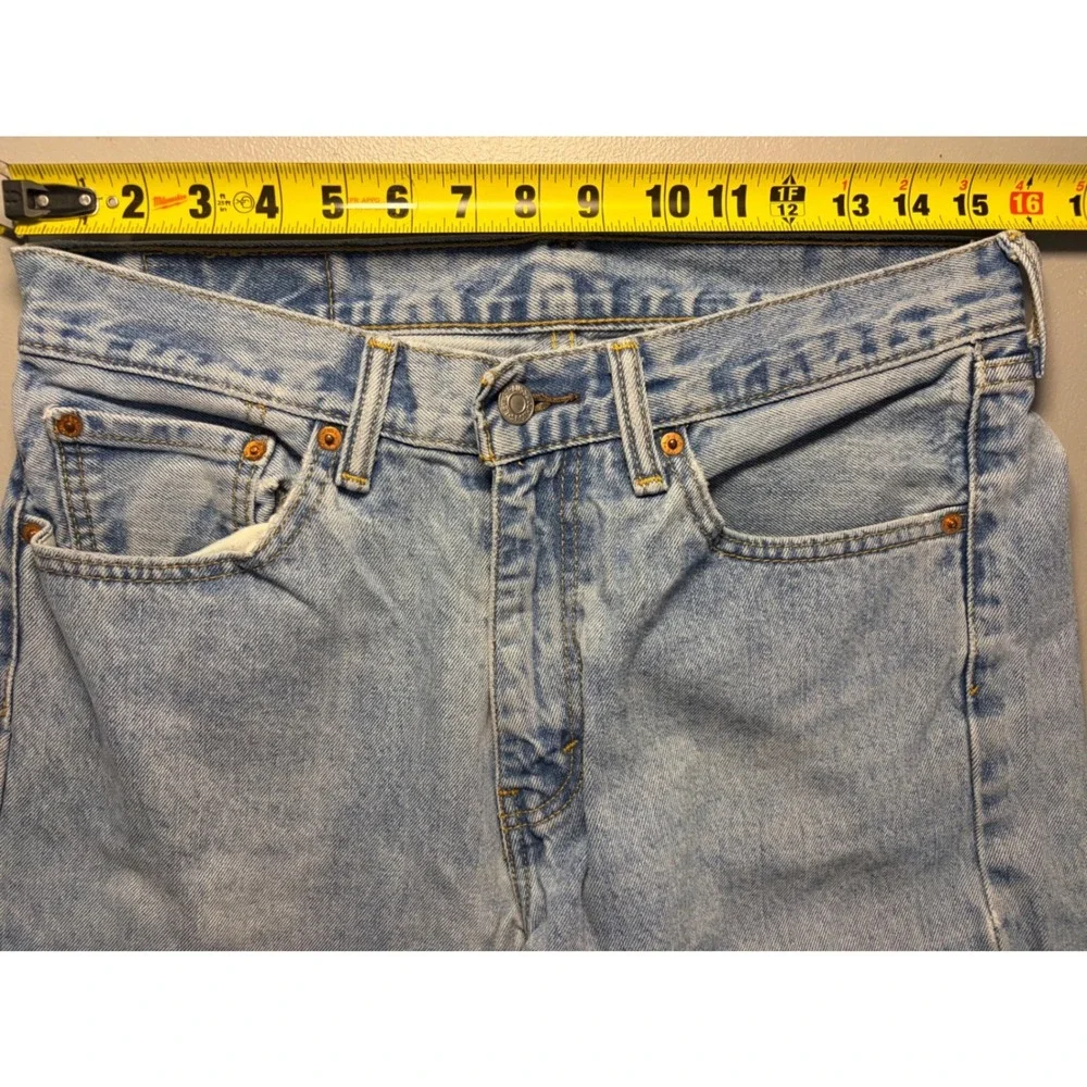 Levi's 505 Regular Fit Jeans Mens 31x31 Light Wash Blue Straight Leg Denim Cott